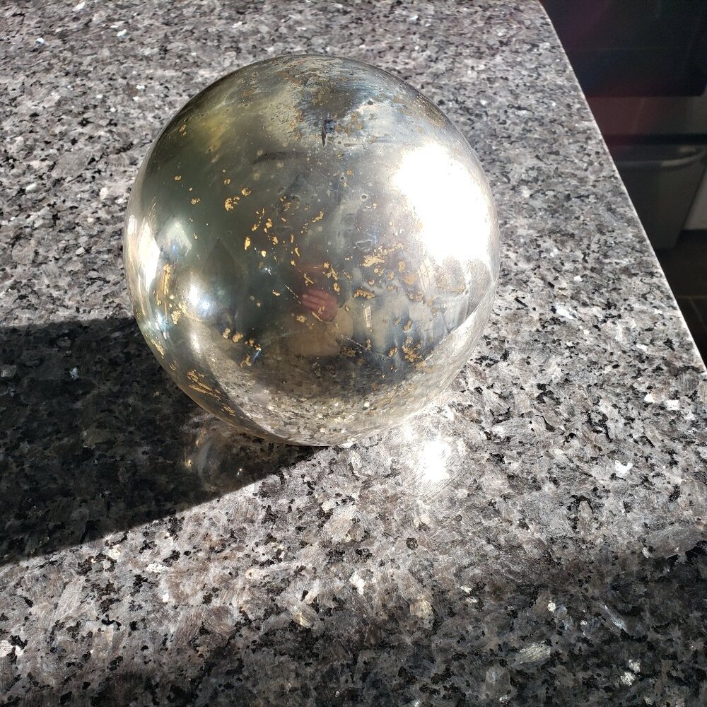 Pottery Barn Small Antique Mercury Glass Gobe Orb Luminary